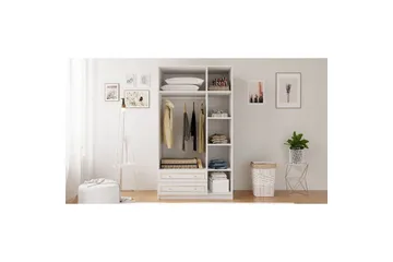 Carvo Garderobe 105x210 cm - Matt Hvit - Oppbevaring - Klesoppbevaring - Garderober & garderobesystem