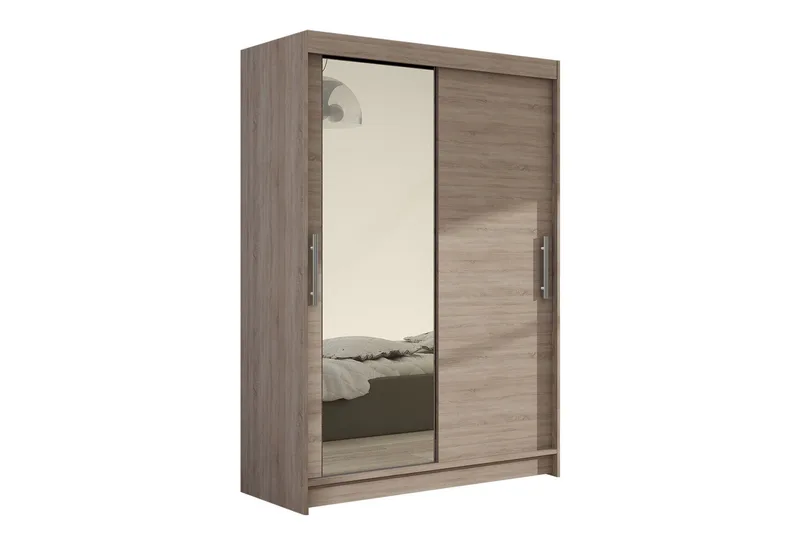 Estella Garderobe Skyvedører Speil, Eik