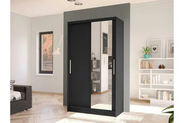 Glenmore Garderob m. Spegel Black - Oppbevaring - Klesoppbevaring - Garderober & garderobesystem