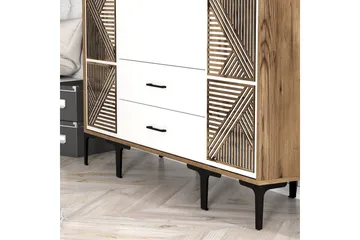 Kumsal Garderobe 160 cm - Hvit/Brun - Oppbevaring - Klesoppbevaring - Garderober & garderobesystem