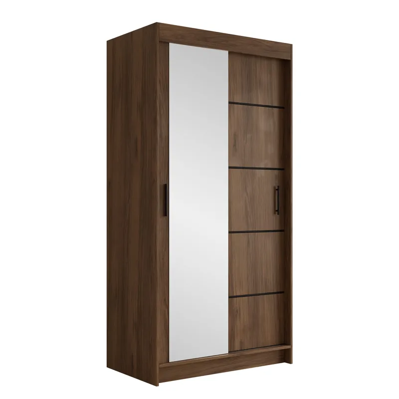 Piedras garderobe med speil 120x200 cm, Brun