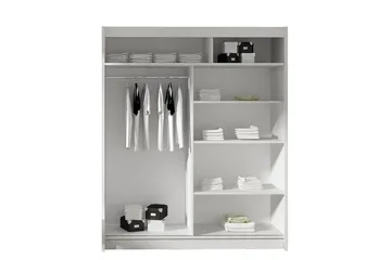 Presto Garderobe 58x150 cm - Hvit/Svart - Oppbevaring - Klesoppbevaring - Garderober & garderobesystem