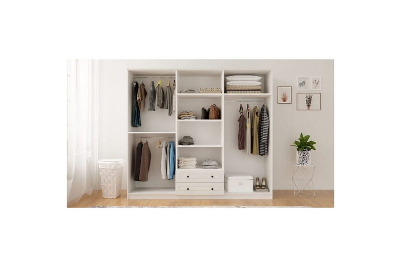 Savon Garderobesskåp 210x210 cm - Matt Hvit - Oppbevaring - Klesoppbevaring - Garderober & garderobesystem - Garderobeskap & klesskap