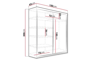 Top Garderobe 62x150 cm - Oppbevaring - Klesoppbevaring - Garderober & garderobesystem