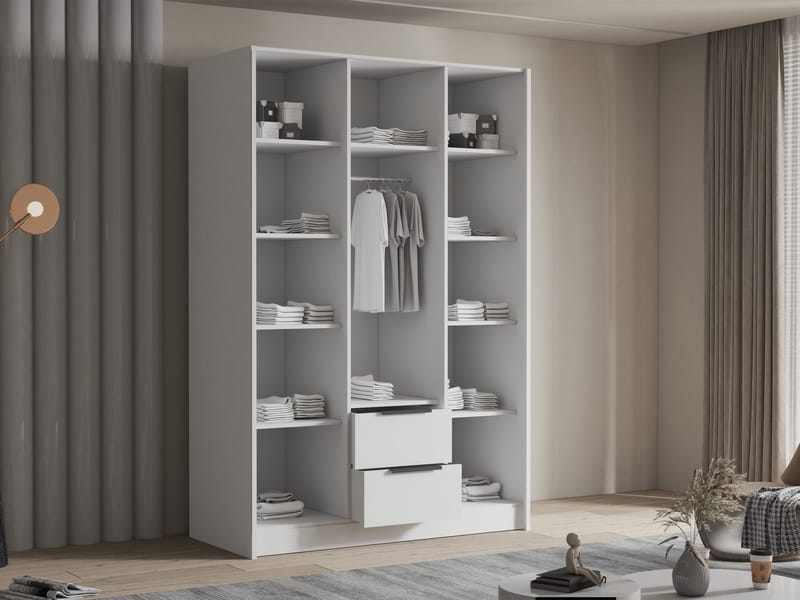 Varros Garderobeskapeskap med speil 150x216 cm - Brun - Oppbevaring - Klesoppbevaring - Garderober & garderobesystem