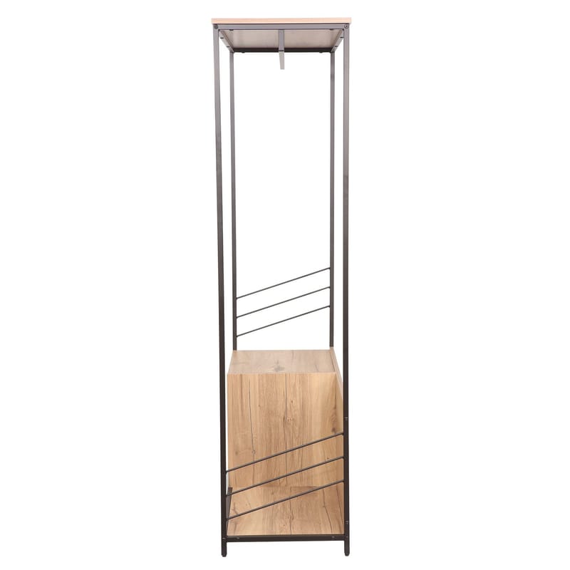 Hylle til gang HOME4YOU Dimitra 100x40x160 cm rustikk/svart - lyst rustikt tre/svart - Oppbevaring - Klesoppbevaring - Stumtjener - Klesstativ