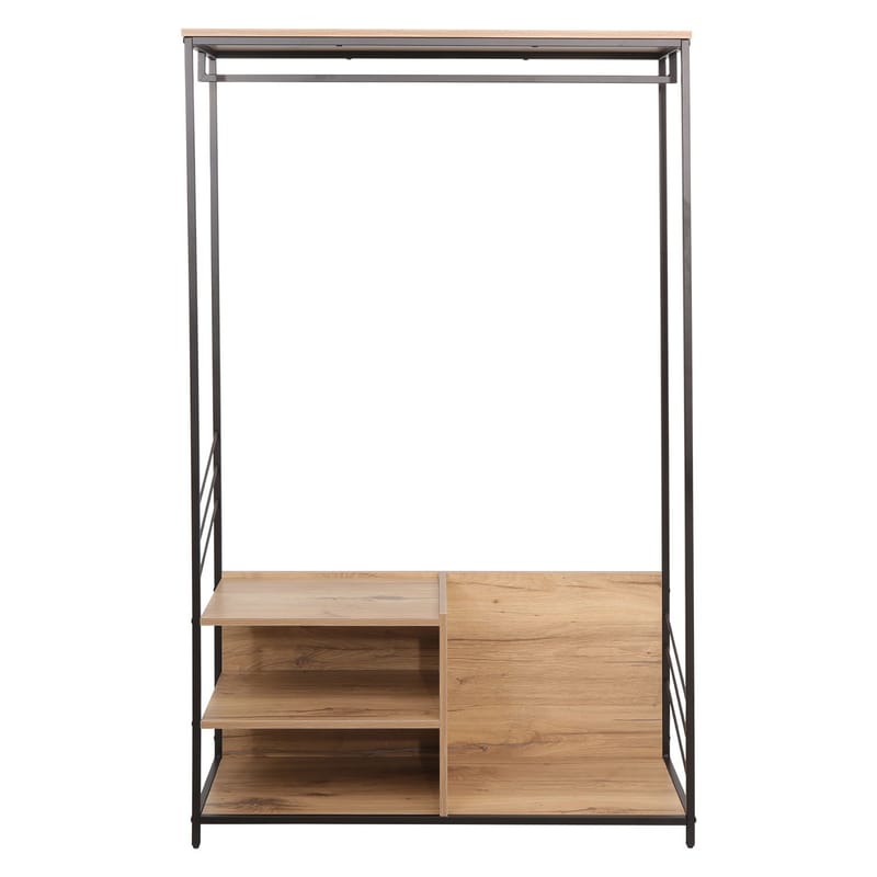 Hylle til gang HOME4YOU Dimitra 100x40x160 cm rustikk/svart - lyst rustikt tre/svart - Oppbevaring - Klesoppbevaring - Stumtjener - Klesstativ