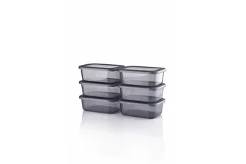 Oppbevaringsbokssett (12 deler) Ornel Antrasitt - Antrasitt - Oppbevaring - Oppbevaring til småting - Oppbevaringsbokser - Plastkurv & plastboks