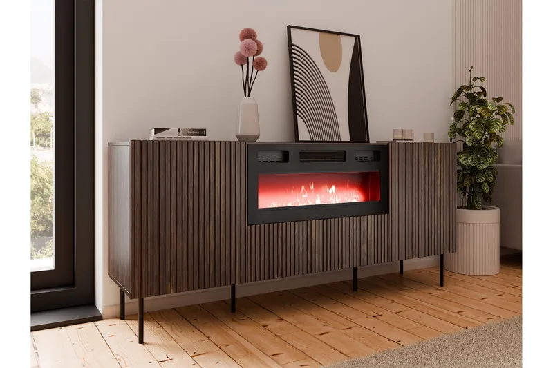 Hammarstrand Kommode 181 cm - Valnøtt - Innredning - Peis - Peis uten pipe - El-peiser