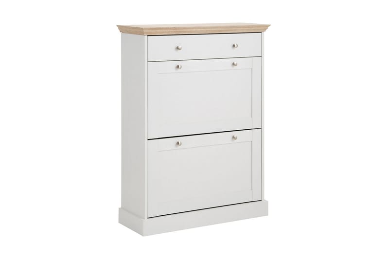 Dareia Skoskap 80 cm, Hvit / Brun