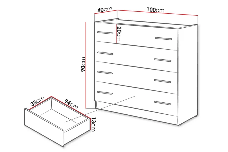 Dentro Kommode 100x40x90 cm - Beige / Hvit - Oppbevaring - Oppbevaringsmøbler - Kommode - Entrekommode