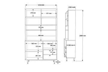 Donae Kommode 120 cm - Eik/Antrasitt - Oppbevaring - Oppbevaringsmøbler - Kommode