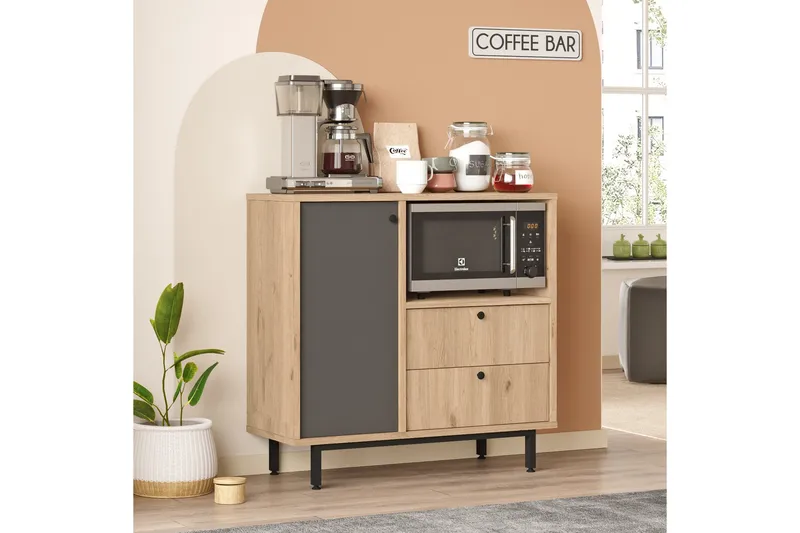 Donae Kommode 88 cm - Eik/Antrasitt - Oppbevaring - Skap - Oppbevaringsskap