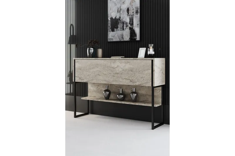 Luxe Kommode 120 cm, Beige/Svart