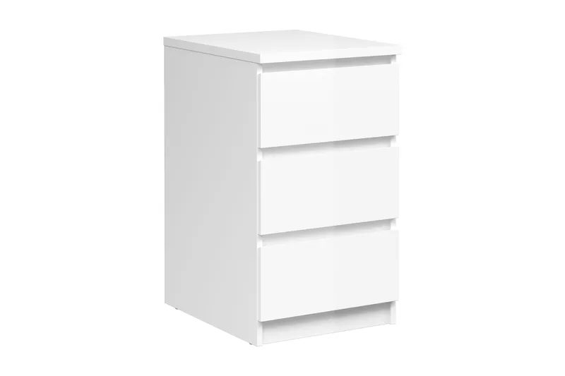 Naia Kommode 40 cm 3 Skuffer, Hvit/Høyglans