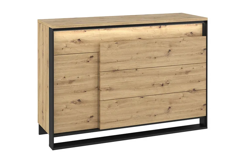 Quant Kommode 41x130 cm - Eik/Svart - Oppbevaring - Oppbevaringsmøbler - Kommode