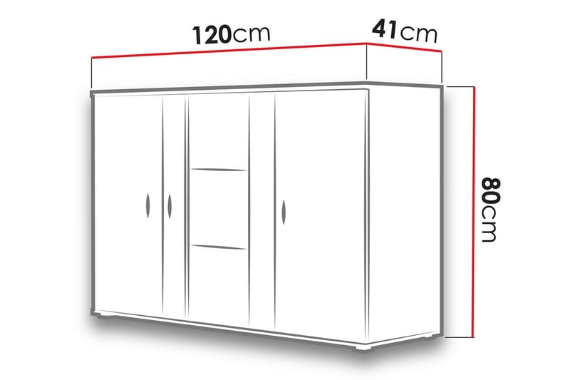 Soho Kommode 41x120 cm LED-belysning - Eik/Svart - Oppbevaring - Oppbevaringsmøbler - Kommode