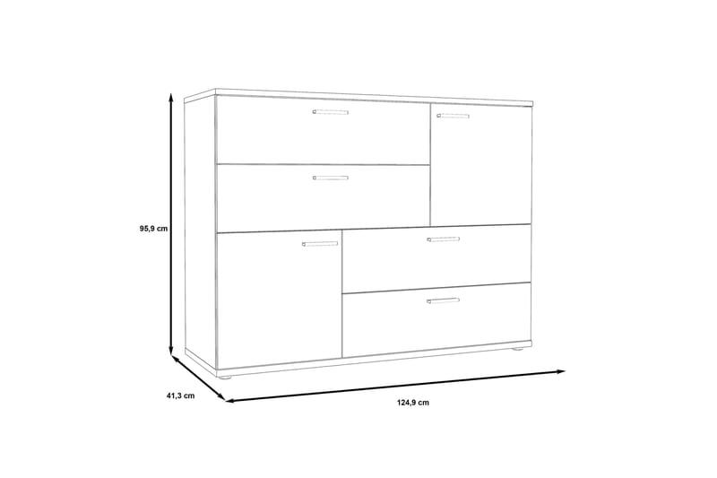 Waunifor Kommode 125 cm - Brun - Oppbevaring - Oppbevaringsmøbler - Kommode