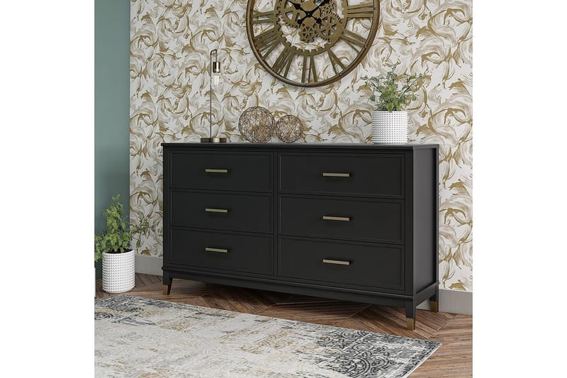 Westerleigh Kommode 144x41 cm Svart/Gull - Oppbevaring - Oppbevaringsmøbler - Kommode
