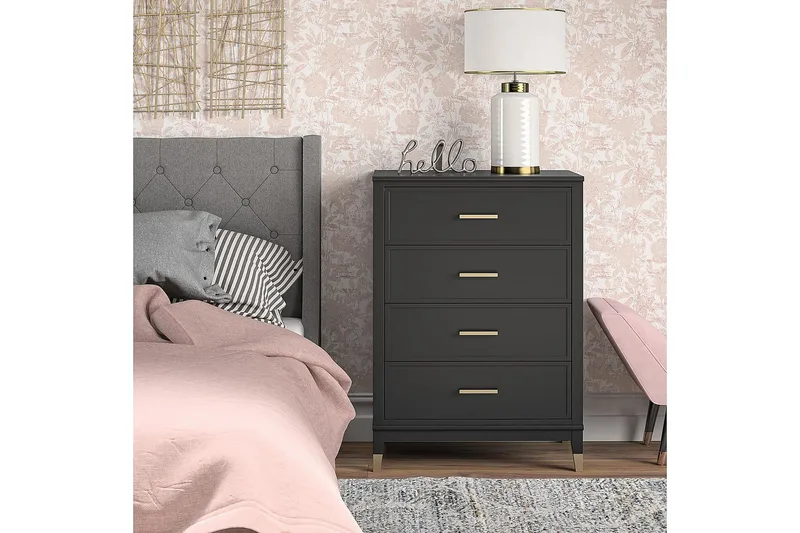 Westerleigh Kommode 76x50 cm Svart/Gull - Oppbevaring - Oppbevaringsmøbler - Kommode - Entrekommode