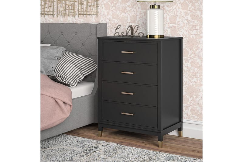 Westerleigh Kommode 76x50 cm Svart/Gull - Oppbevaring - Oppbevaringsmøbler - Kommode - Entrekommode