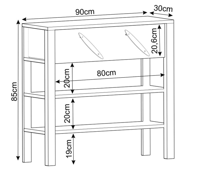 Relon Kommode 90x85x30 cm - Antrasitt - Oppbevaring - Oppbevaringsmøbler - Sideboard & skjenker