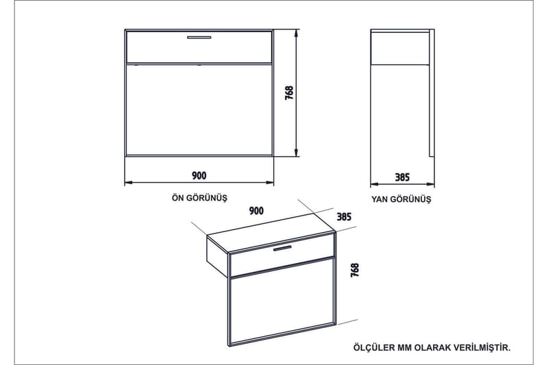 Bascle Sideboard 90 cm - Gull|Hvit - Oppbevaring - Oppbevaringsmøbler - Sideboard & skjenker