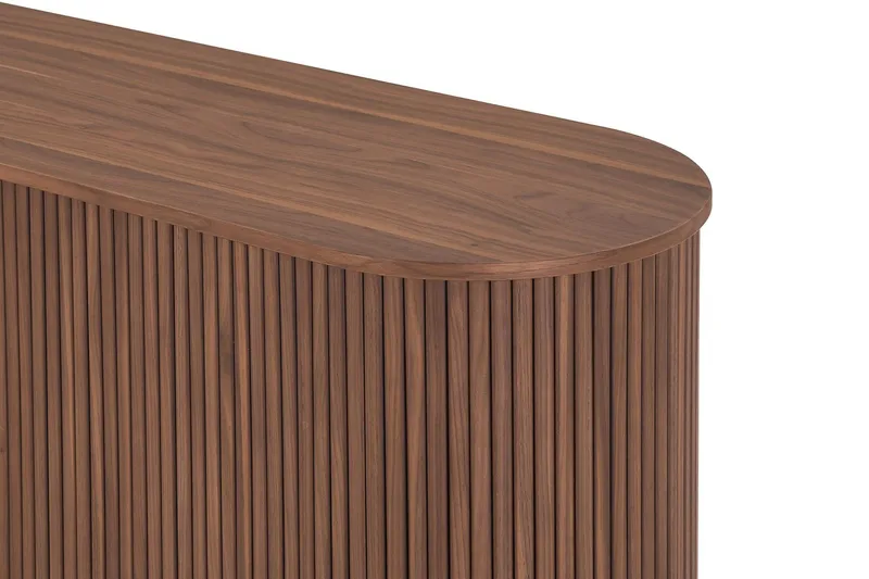Noira Smalt Sideboard Ribbet Valnøtt 150x45 cm - Valnøtt / Brun - Oppbevaring - Oppbevaringsmøbler - Sideboard & skjenker