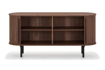 Noira Smalt Sideboard Ribbet Valnøtt 150x45 cm - Valnøtt / Brun - Oppbevaring - Oppbevaringsmøbler - Sideboard & skjenker