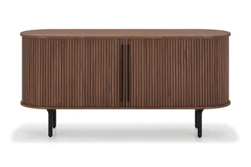 Noira Smalt Sideboard Ribbet Valnøtt 150x45 cm - Valnøtt / Brun - Oppbevaring - Oppbevaringsmøbler - Sideboard & skjenker