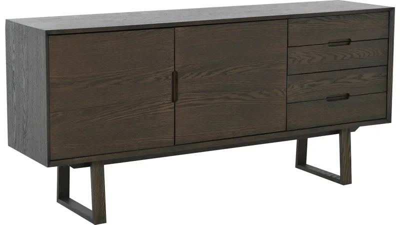 Skjenk Norvik - brunlakkert eikefiner og hvitpigmentert finish - Oppbevaring - Oppbevaringsmøbler - Sideboard & skjenker