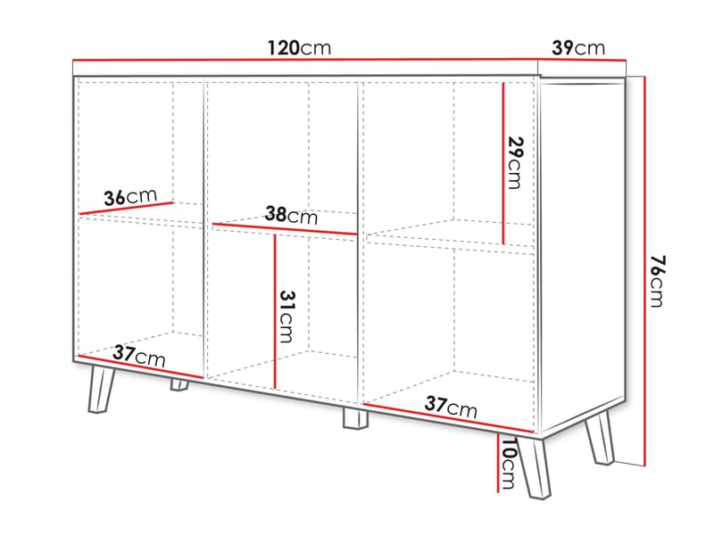skap Kommode PHUKET 120 svart - Oppbevaring - Oppbevaringsmøbler - Sideboard & skjenker