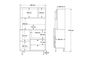 Donae Highboard - Eik/Antrasitt - Oppbevaring - Skap - Oppbevaringsskap