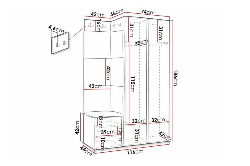 Dunvegan Highboard White - Oppbevaring - Skap - Oppbevaringsskap
