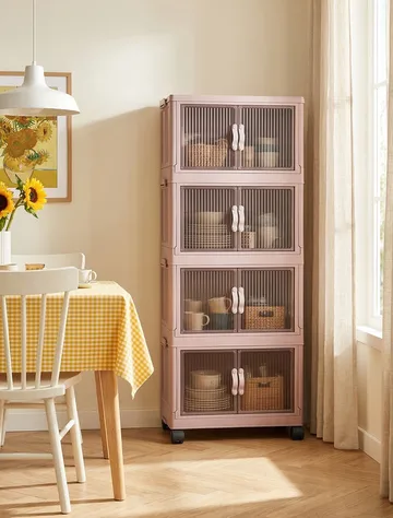 Flerbruks skap Hanah Home Lavine 127 (56 x 127 x 56 cm) Pulver - Oppbevaring - Skap - Oppbevaringsskap - Omkledningsskap