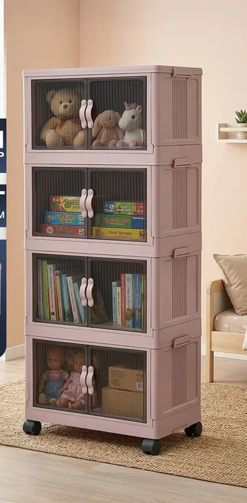 Flerbruks skap Hanah Home Lavine 127 (56 x 127 x 56 cm) Pulver - Oppbevaring - Skap - Oppbevaringsskap - Omkledningsskap