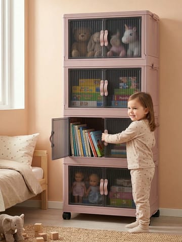 Flerbruks skap Hanah Home Lavine 127 (56 x 127 x 56 cm) Pulver - Oppbevaring - Skap - Oppbevaringsskap - Omkledningsskap