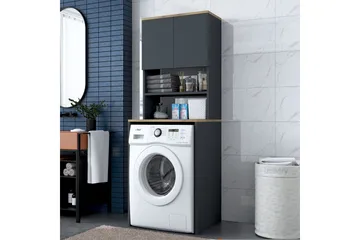Ramdev Highboard - Valnøtt/Antrasitt - Hus & oppussing - Kjøkken & bad - Baderom - Baderomsmøbler & baderomsinnredning - Servantskap & kommode