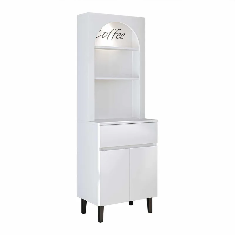 Skap til kaffebar Kalune Design Ledli (60 x 179 x 41,8 cm) Hvit - Oppbevaring - Skap - Barskap