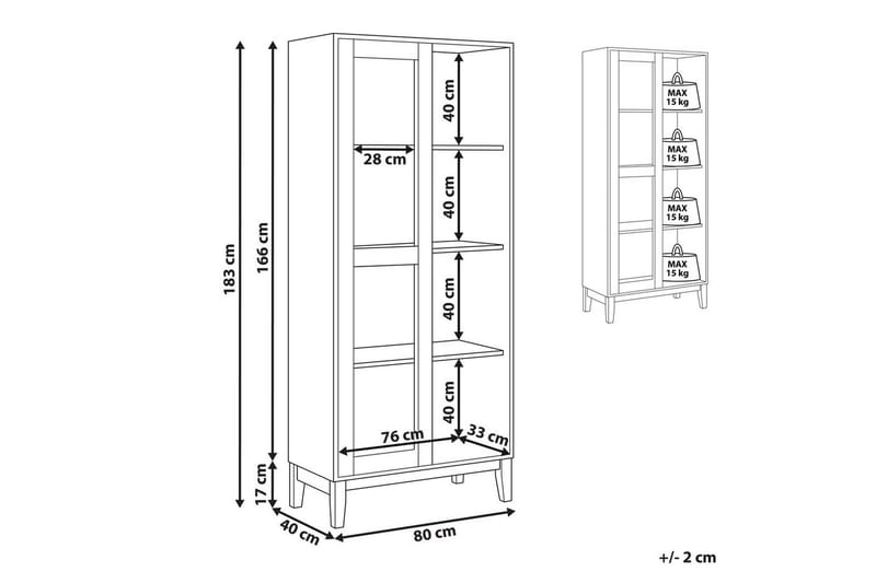 Vitrine Rumson Hvit - Hvit - Oppbevaring - Skap - Vitrineskap