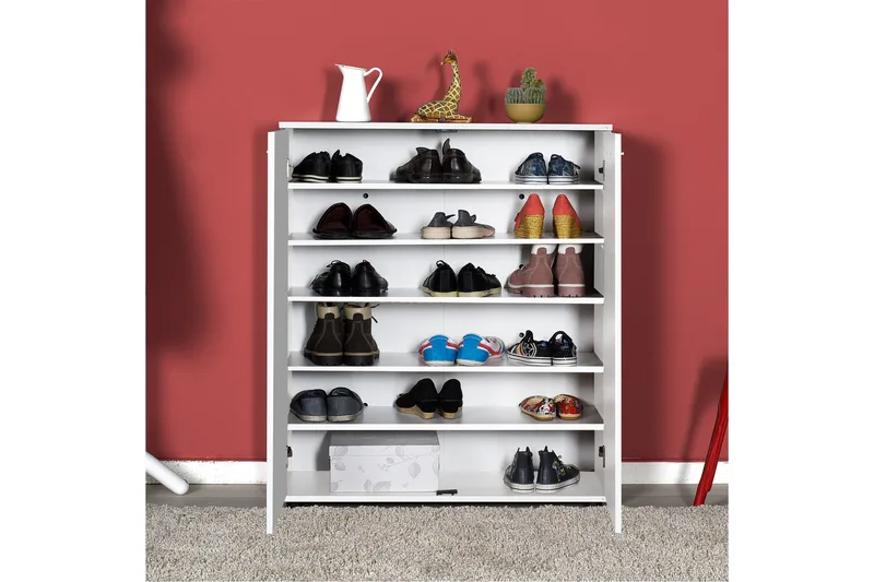 Shoe Cabinet Hvit - Hvit - Oppbevaring - Skooppbevaring