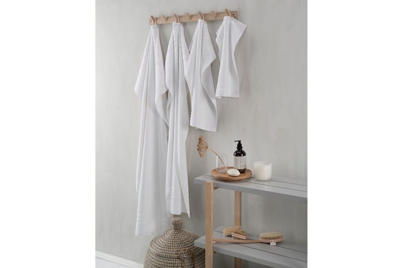 Dusjhåndkle Basic Frotté 65 x 130 cm - Hvit - Tekstiler - Tekstiler baderom - Håndklær