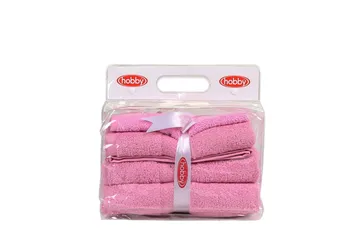 Hobby Håndkle Set om 3 - Rosa - Tekstiler - Tekstiler baderom - Håndklær