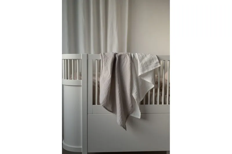 Muslinwrap 2-Pakk - Hvit/Grå (110 x 110 cm) - Tekstiler - Pute & pledd - Tepper & pledd