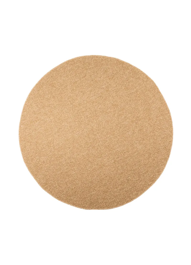 Maskinvevd teppe Capri Plain rund 200 cm, Jute