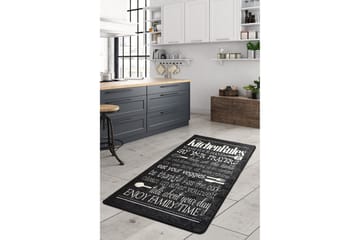 Hall Matte Kjøkken - Svart (100 x 300) - Svart / Fløyel - Tekstiler - Tepper & Matter - Moderne tepper - Gangmatter