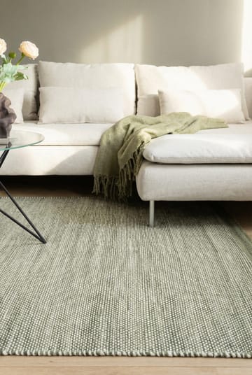 Håndvevd teppe KM Home Sandhamn 140x200 cm Grønn - Grønn - Tekstiler - Tepper & Matter - Moderne tepper - Ullteppe