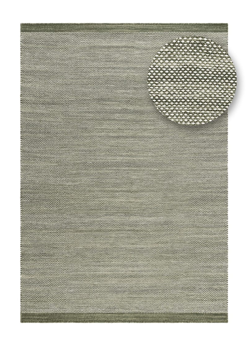 Håndvevd teppe KM Home Sandhamn 140x200 cm Grønn - Grønn - Tekstiler - Tepper & Matter - Moderne tepper - Ullteppe
