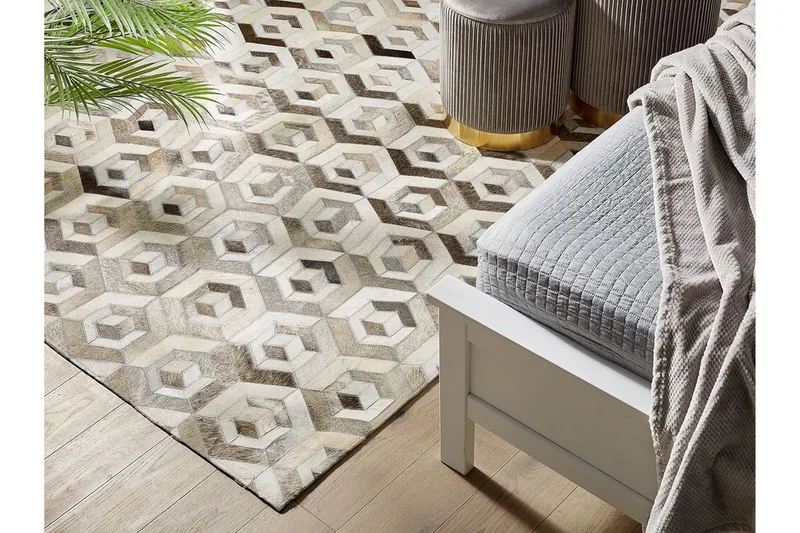 Tavak Matte 140x200 cm - Lær/Beige/Brun - Tekstiler - Tepper & Matter - Orientalske tepper - Lappetepper